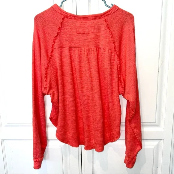 Pilcro Anthropologie Coral Oversized Top Small Boho Coastal Lightweight - Picture 11 of 12